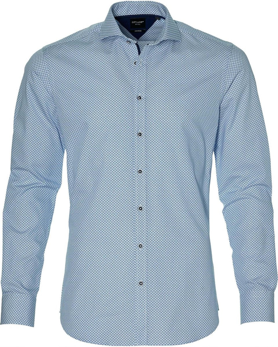 City Line By Nils Overhemd - Body Fit - Blauw - 40