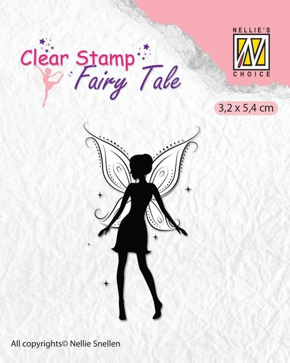 FTCS015 Clearstamp Nellie Snellen - Fairy tale sprookje - silhouet stempel fee - 1 stuks 3