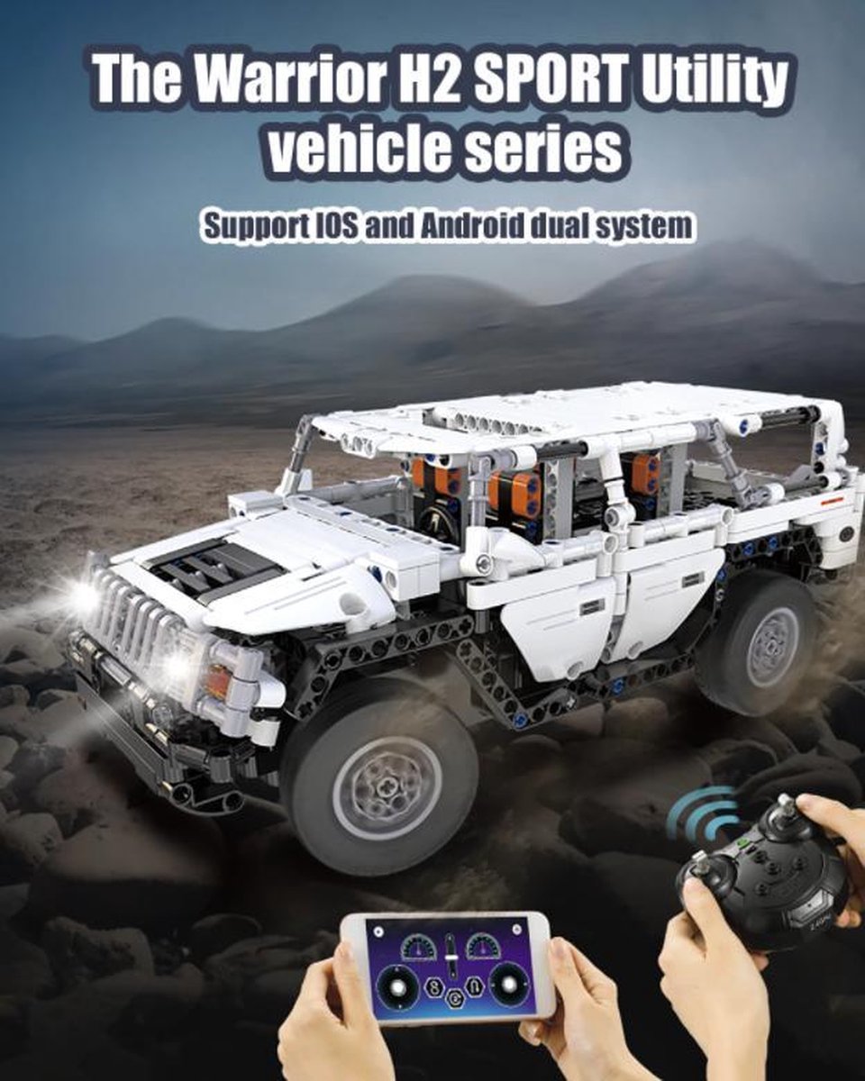 ETB Blocks® Technic Hummer H2 575 stukjes - RC Auto - OEM Edition - LEGO Technic Compatibel