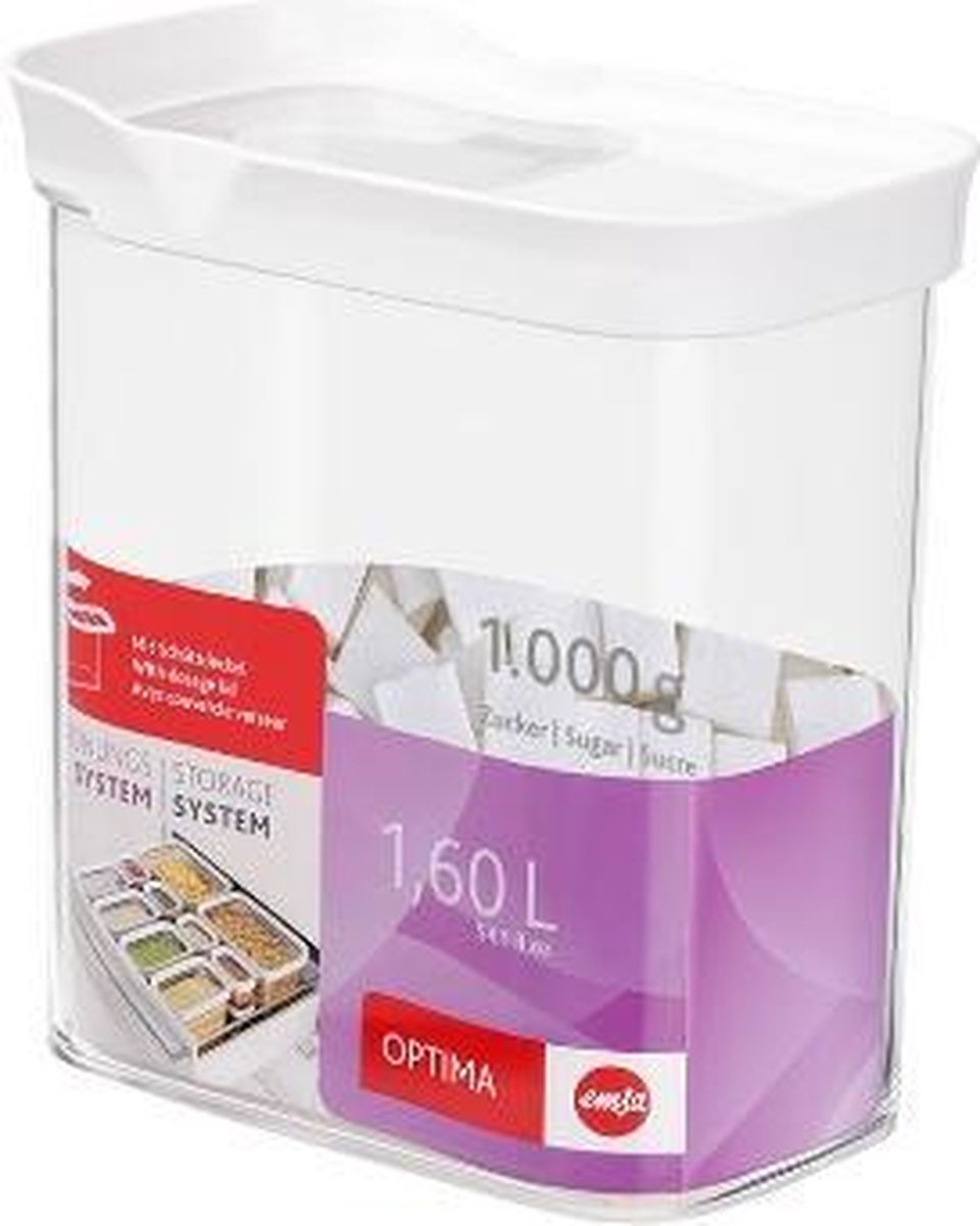 OPTIMA vershouddoos met schenkdeksel. rechthoekig. 1.6 L