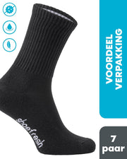 7 paar Shoefresh Bamboe Sportsokken Heren - Maat 43-45 – Zwart – Naadloze Sokken