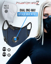 Phantom N95Z Phantom N95Z sportmasker (mondmasker) Deep Blue inclusief 2 N95 Filters