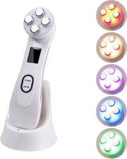 5 in 1 Mesotherapie - LED Elektrische Huid Verjonger - Elektroporatie - Huidverzorging - Gezichtsmassage - Wallen En Donkeren Kringen Wegwerken - Rimpel Verwijderaar - Anti Acne - Zwart
