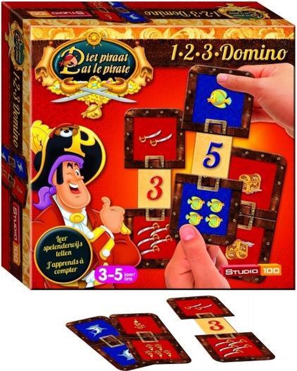 Piet Piraat Spel 1-2-3 Domino - Kinderspel