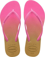 Havaianas Slim Dames Slippers - White/Fluorescent Pink Flux - Maat 41/42