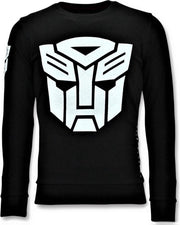 Local Fanatic Heren Sweater - Transformers Print - Zwart - Maten: L