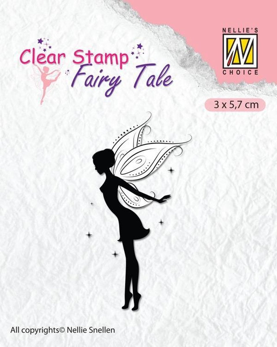 FTCS016 Clearstamp Nellie Snellen - Fairy tale fee silhouet stempel - 1stuks 3 x 5