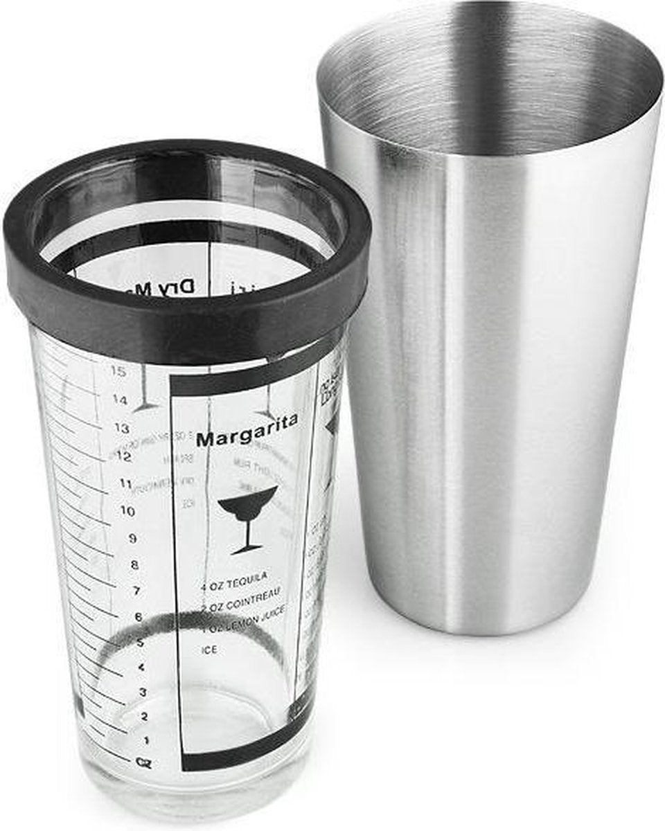Boston Shaker Glas Gegradeerd/RVS 0.5 Liter