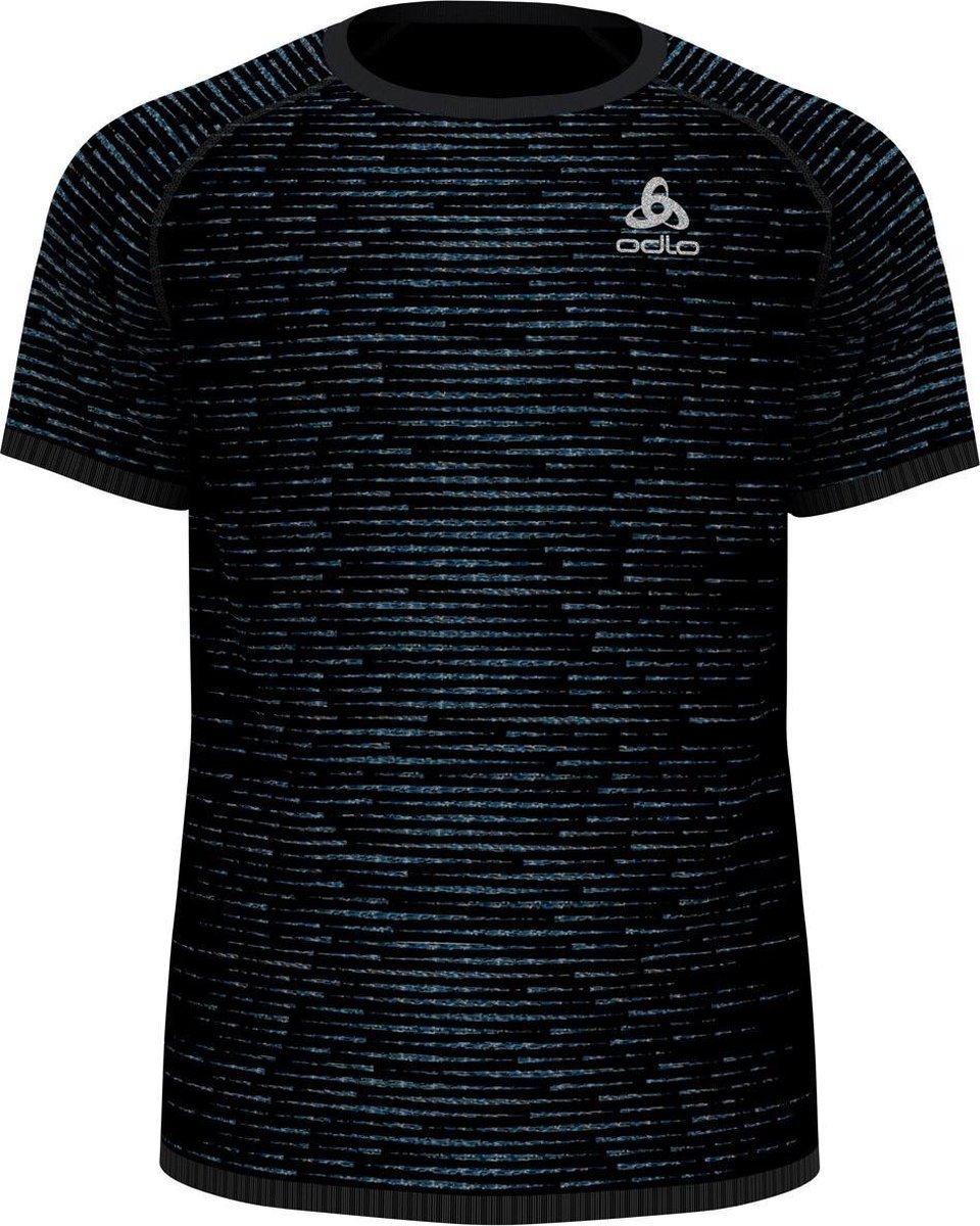 Odlo T-Shirt S/S Crew Neck Blackcomb Ceramico Black - Space Dye - Maat XXL