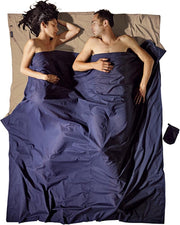 Cocoon Travel Sheet Double Size 100% egyptisch Katoen - Tweepersoons Lakenzak - Khaki / Taureg