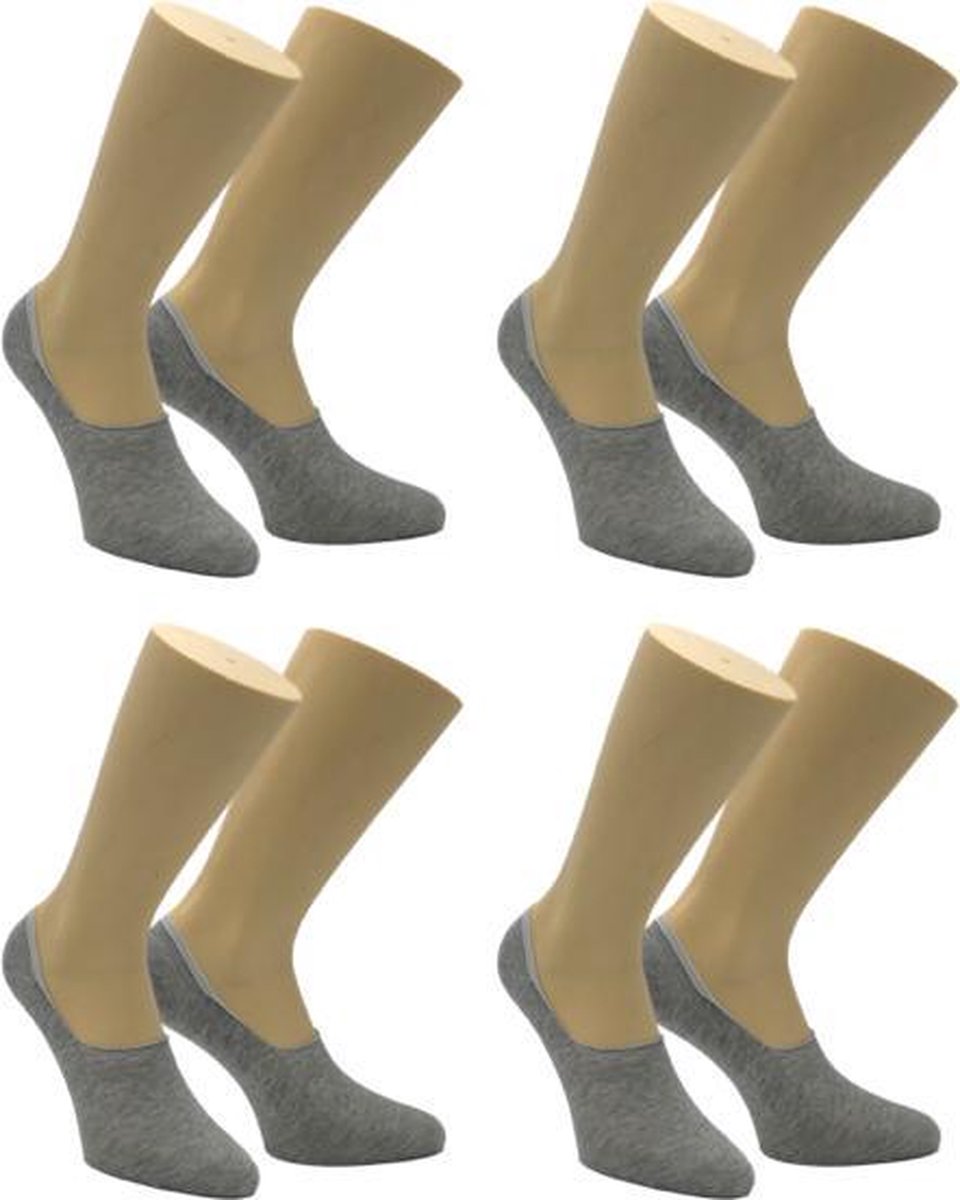 4 paar Born - Sneakersokken - Footies - Naadloos - Lichtgrijs - 41-44
