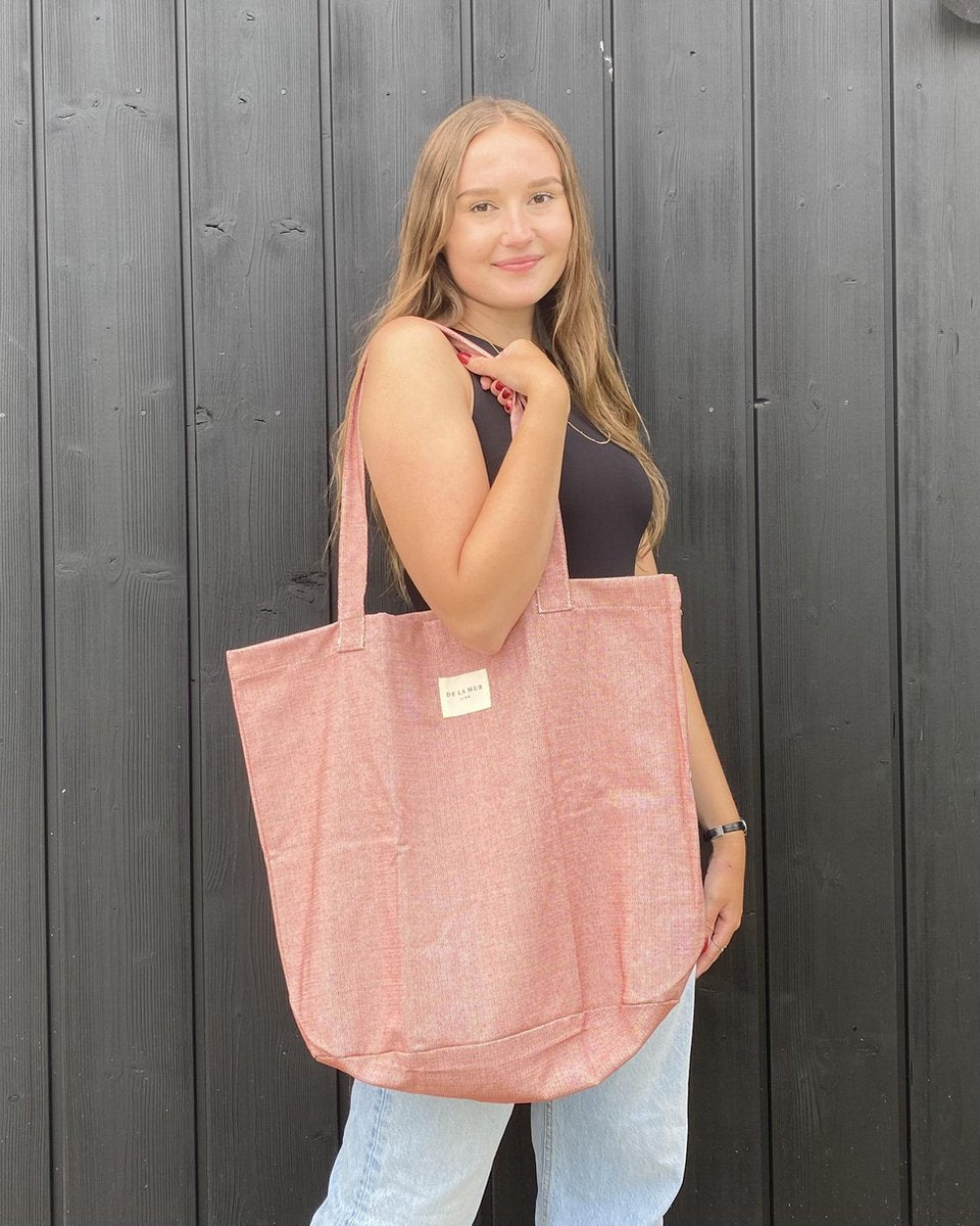 De La Mur Line – schoudertas – shopper – strandtas – boodschappentas - Tile 2 roze