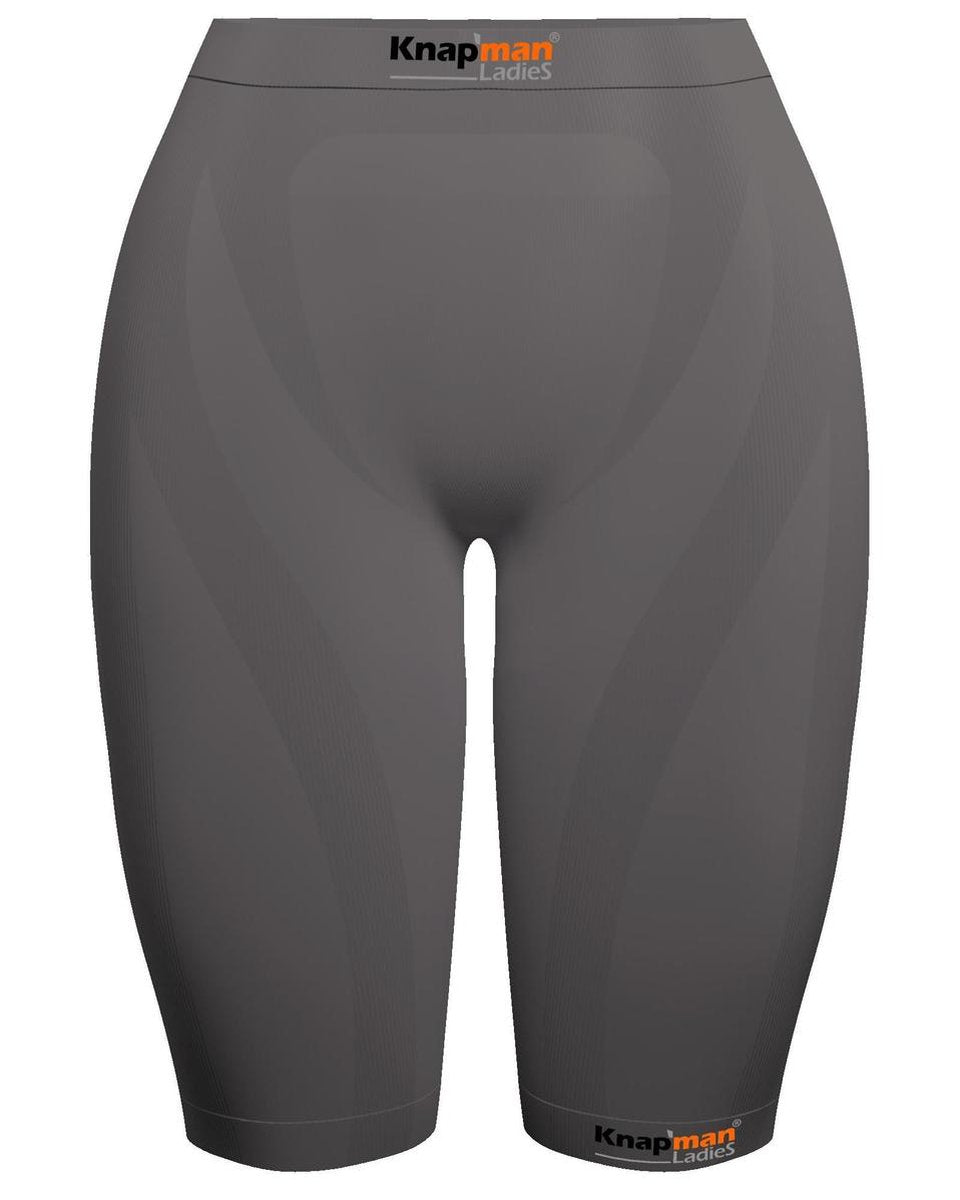 Knapman Ladies Zoned Compression Short 45% Grijs | Compressiebroek (Liesbroek) voor Dames | Maat XS