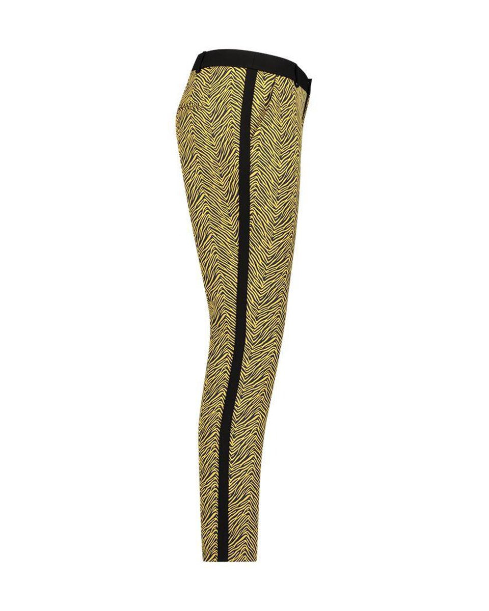 Aaiko soepele gele broek zebraprint enkelhoogte - Maat M