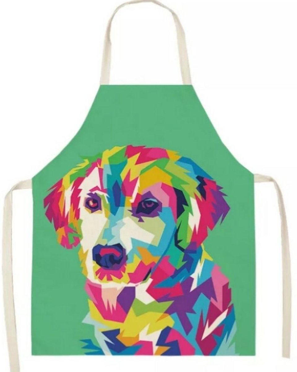 Keukenschort met hond - Kookschort - Ook leuk als cadeau - kookschort - Vandaag besteld is binnen 2 werkdagen in huis.