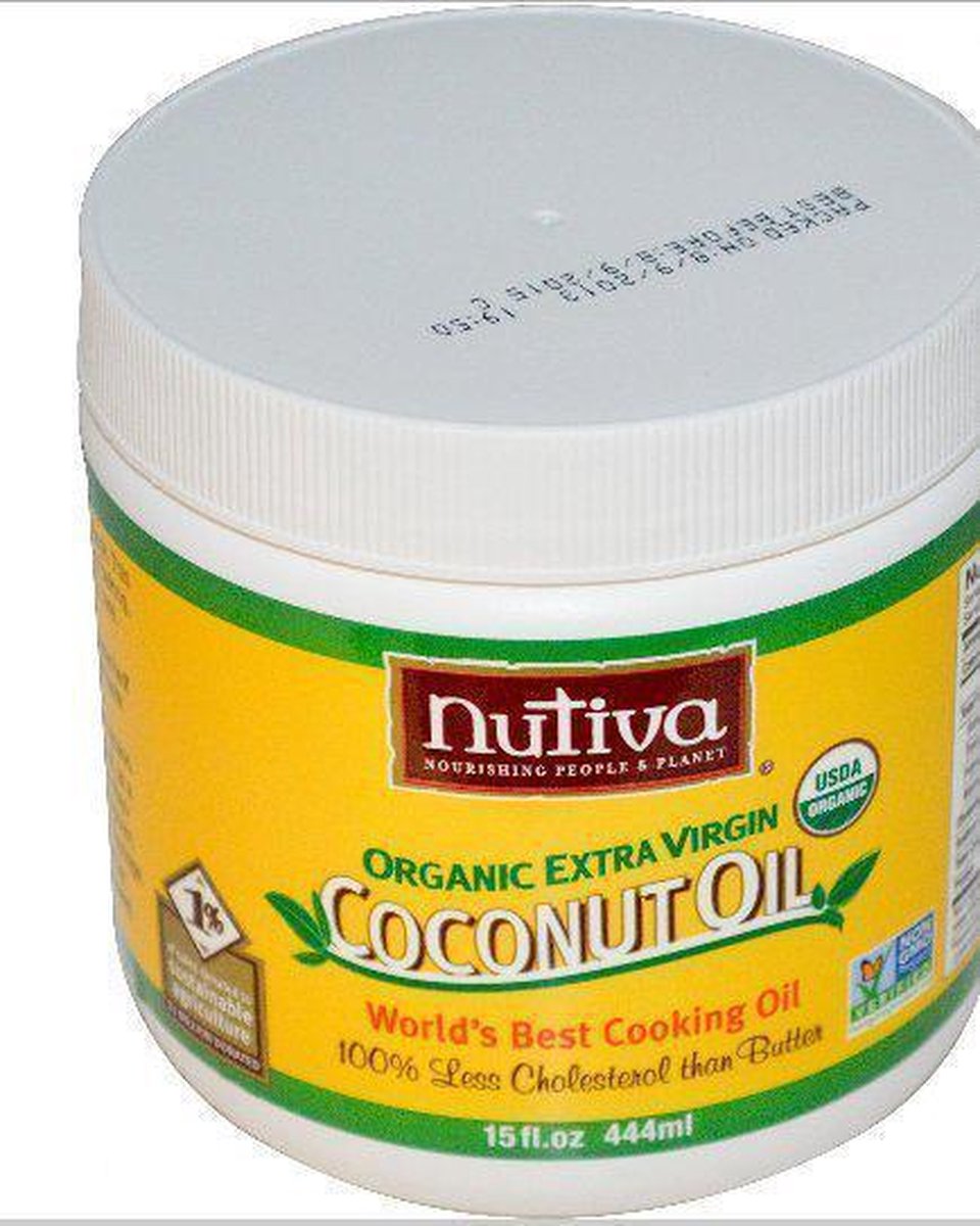 Biologische extra virgin kokosnoot olie (444 ml) - Nutiva