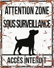 D&D Waakbord / Warning sign square jack russel f Wit 20x25cm