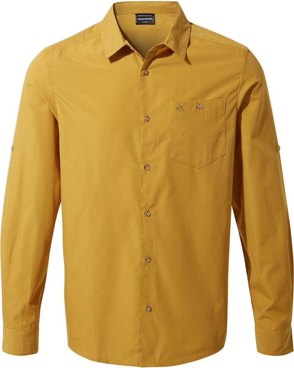 Craghoppers - UV Overhemd voor heren - Longsleeve - Kiwi Ridge - Donkergeel - maat L