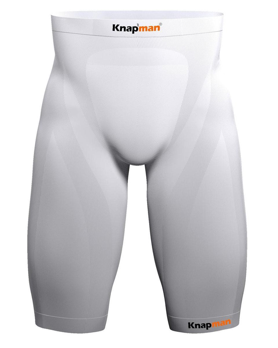 Knapman Zoned Compression Short 25% Wit | Compressiebroek (Slidingbroek) voor Heren | Maat XS