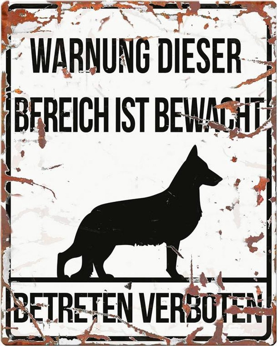 D&D Waakbord / Warning sign square german s. de Wit 20x25cm