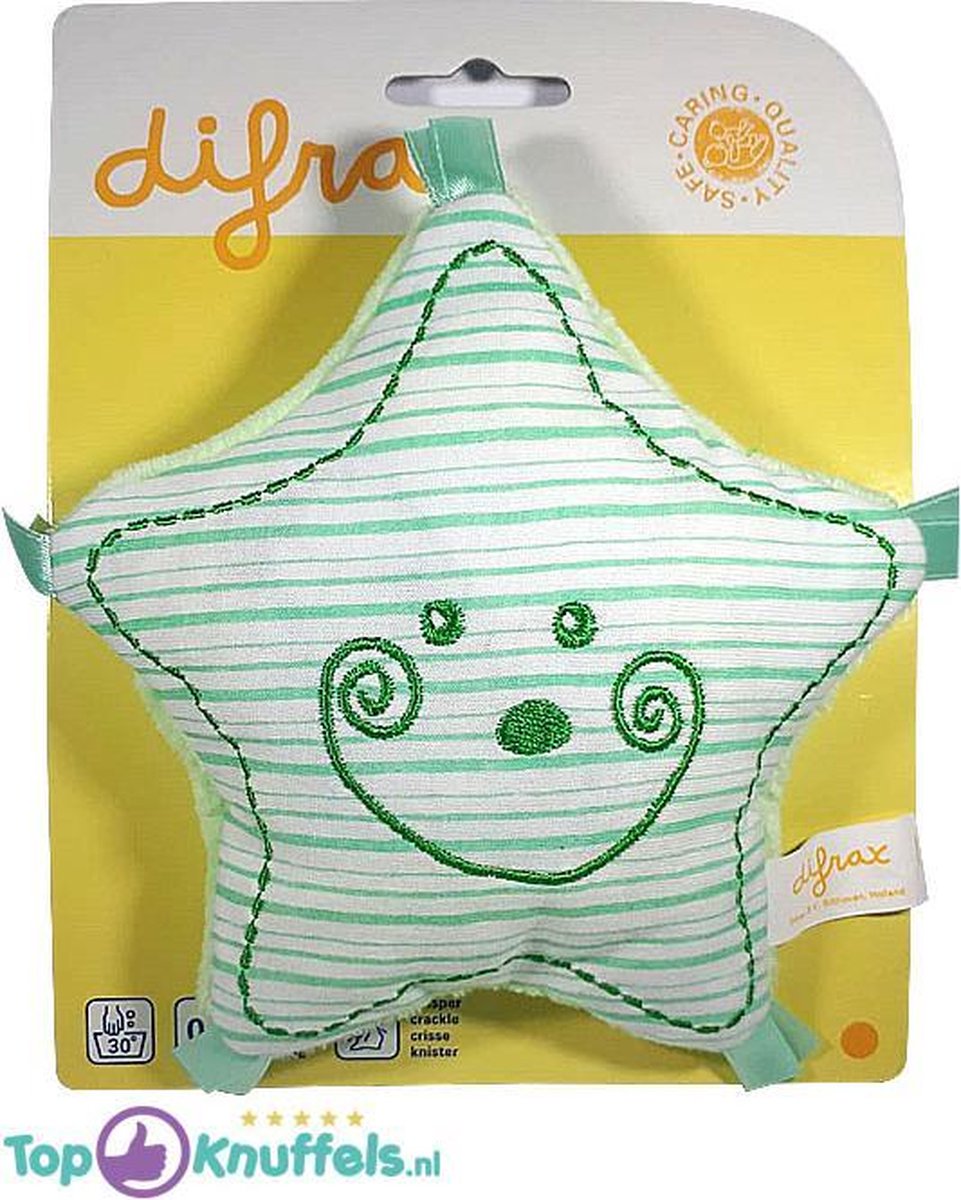 Pluche Knuffel Ster voor Baby (Groen) 15 cm - extra zacht en lief!
