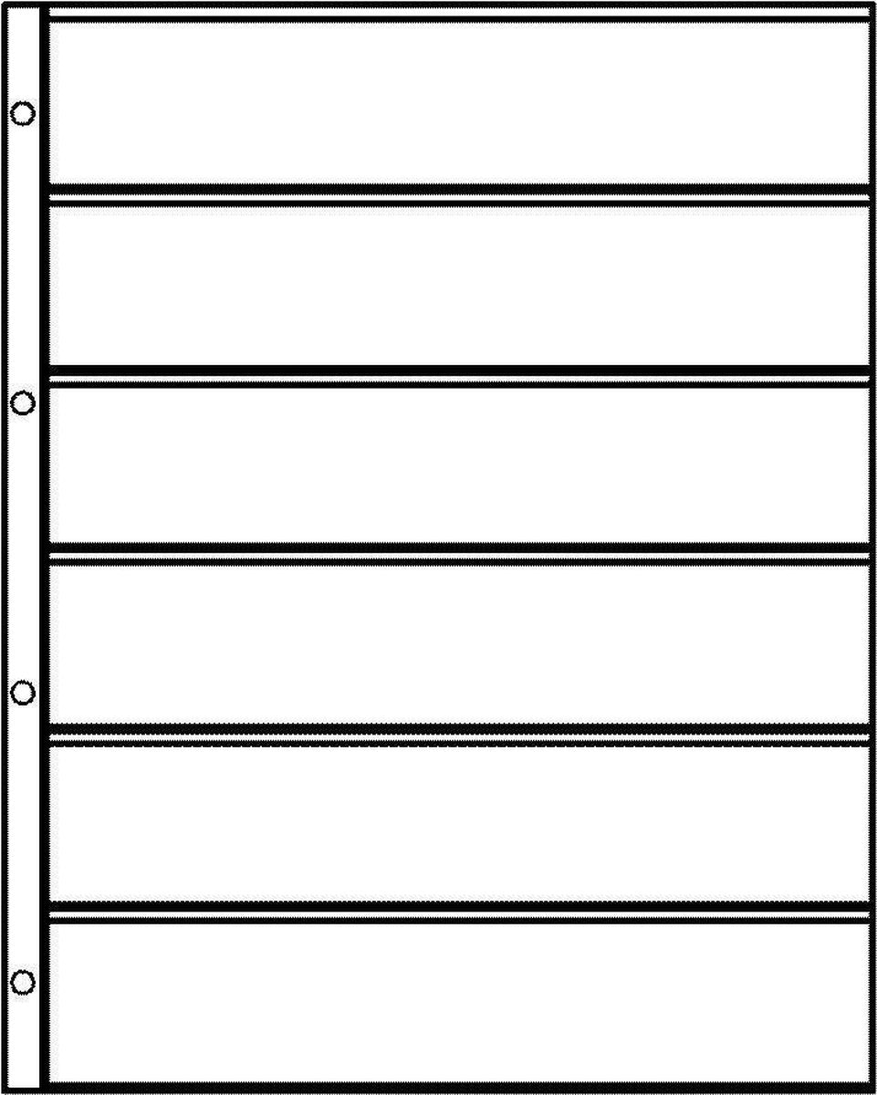 Hartberger Systeemblad S6 met 6 vakken ( 226 x 49 mm) 5 stuks insteekhoezen insteekbladen voor de verzamelaar! voor postzegels - postzegel - postzegelboekjes -postzegelstrookjes - strookjes - smal