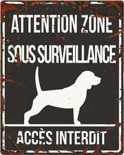 D&D Waakbord / Warning sign square beagle f Zwart 20x25cm