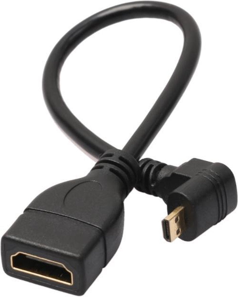 Coretek Micro HDMI - HDMI adapter - 90° haaks naar beneden - versie 1.4 (4K 30Hz) - 0