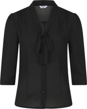 Dancing Days Blouse -XS- PERFECT PUSSYBOW Zwart