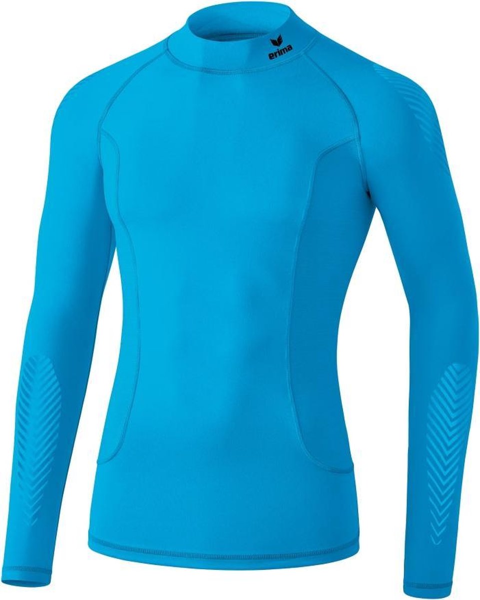 Erima Elemental Longsleeve met kraag - Thermoshirt  - blauw licht - 164