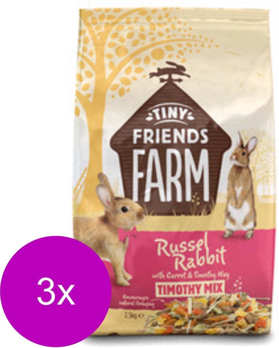 Supreme Russel Rabbit Timothy Mix - Konijnenvoer - 3 x 2.5 kg
