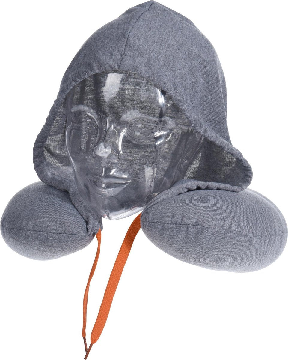 Pro World Nekkussen Met Capuchon 32 Cm Polyester Lichtgrijs