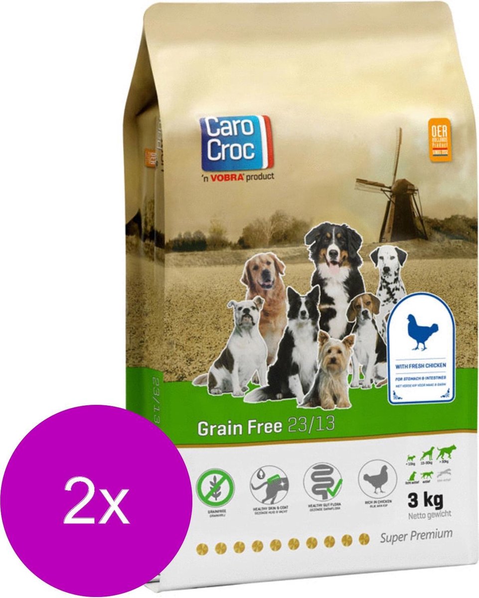 Carocroc Grain Free Gevogelte&Aardappel&Bieten - Hondenvoer - 2 x 3 kg