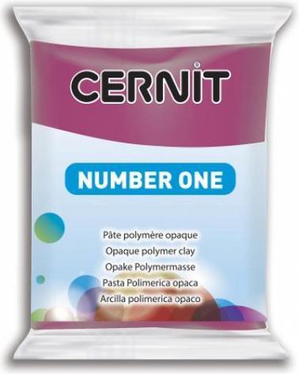 Boetseerklei - Cernit Number one 56g bordeaux - 6 stuk
