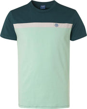T Shirt Crewneck Blockstripe Q01320401 157 Deep Seagreen