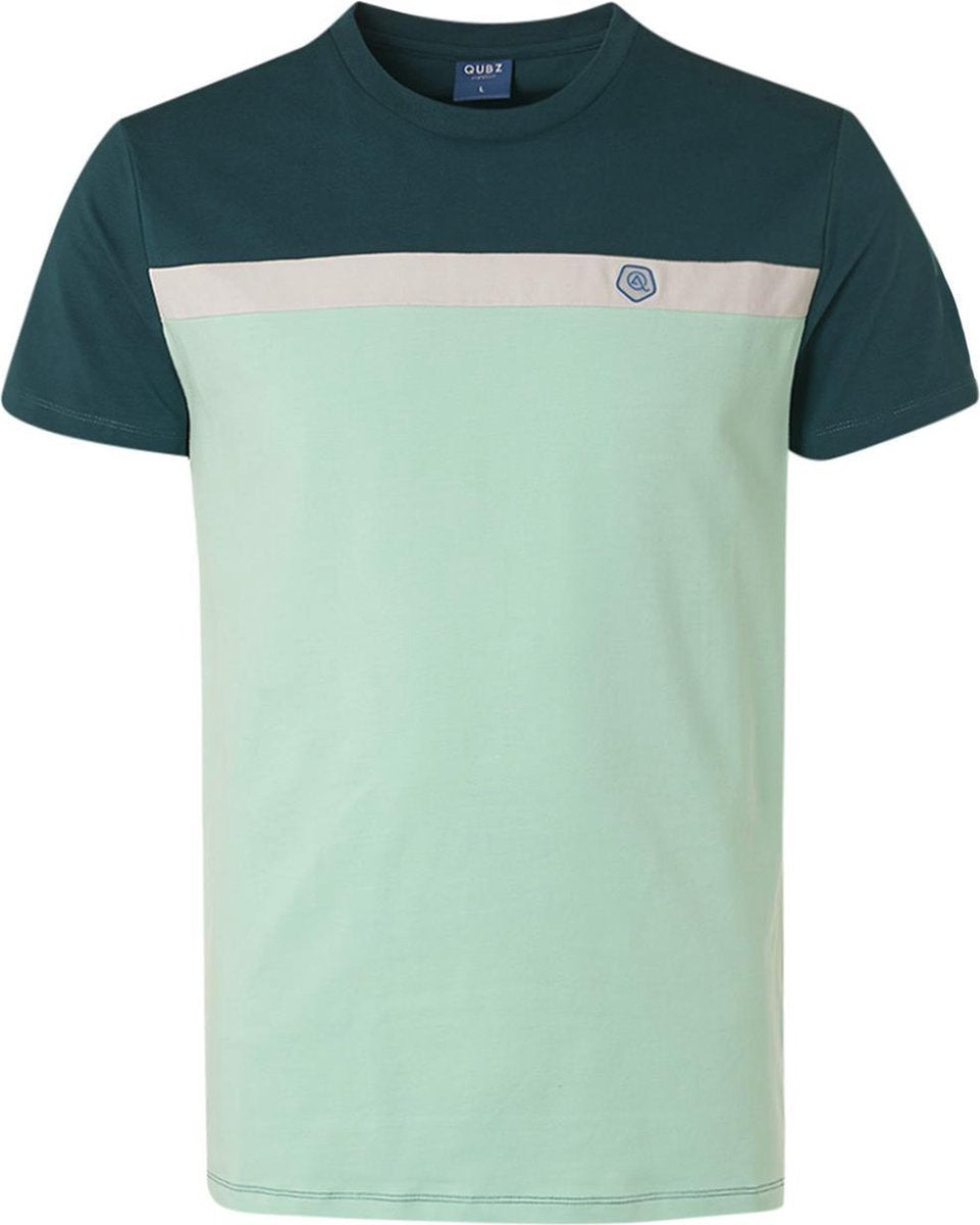 T Shirt Crewneck Blockstripe Q01320401 157 Deep Seagreen