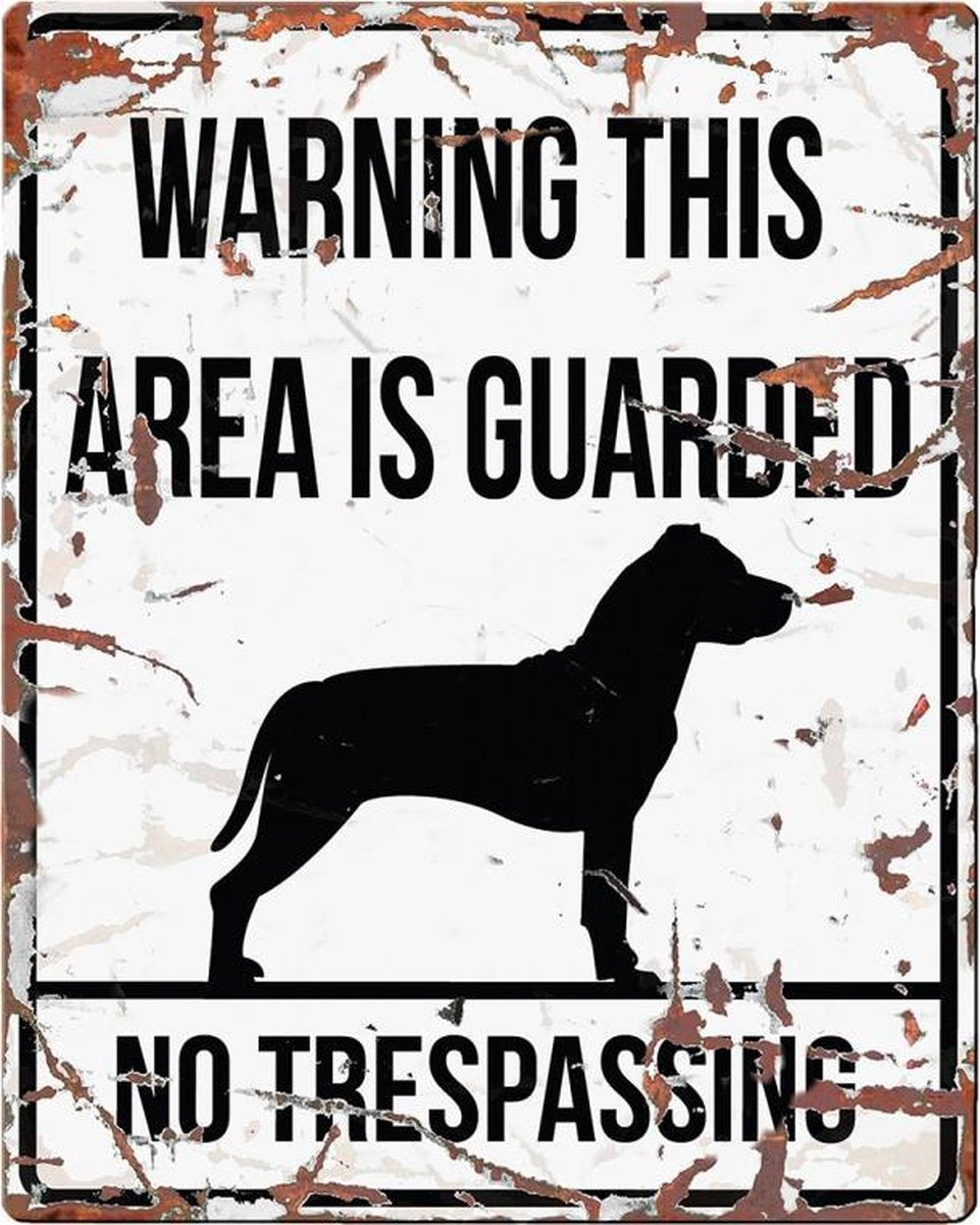 D&D Waakbord / Warning sign square stafford gb Wit 20x25cm