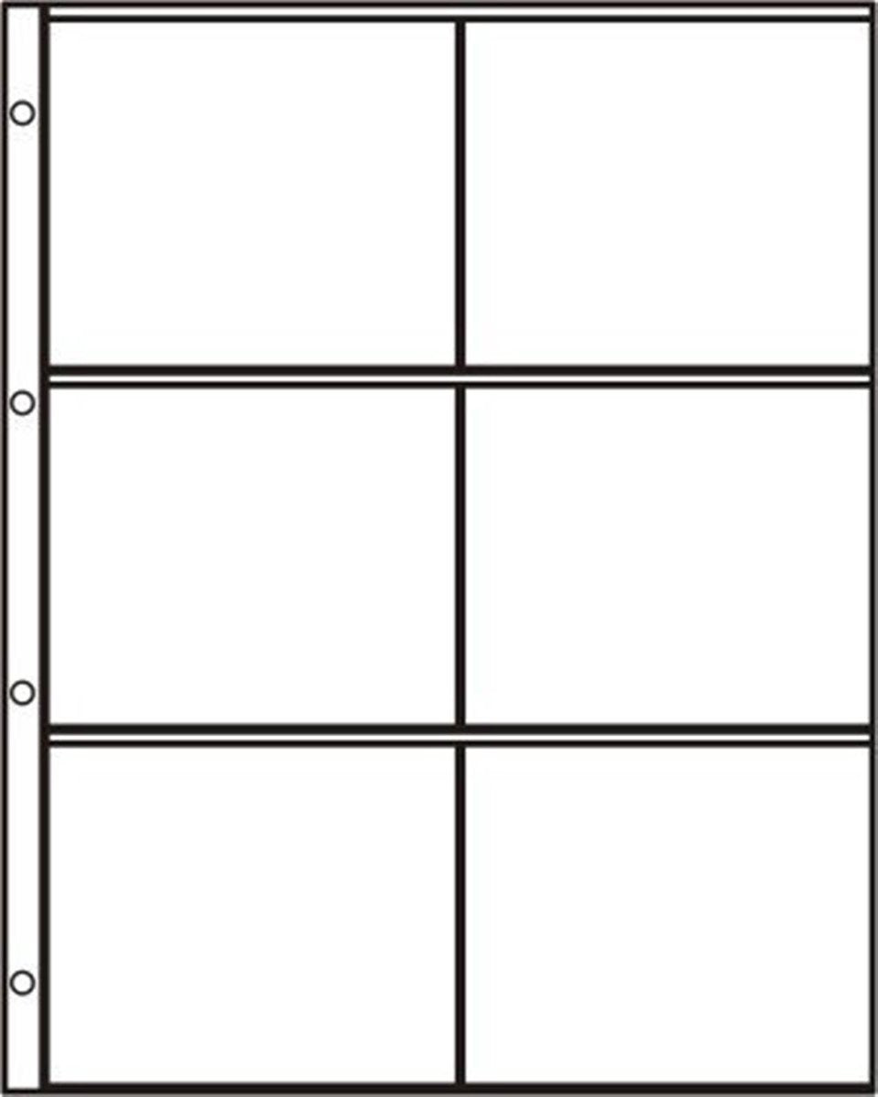 Hartberger Systeemblad S2x3 met 6 vakken ( 113 x 97 mm) 5 stuks insteekhoezen insteekbladen voor de verzamelaar!
