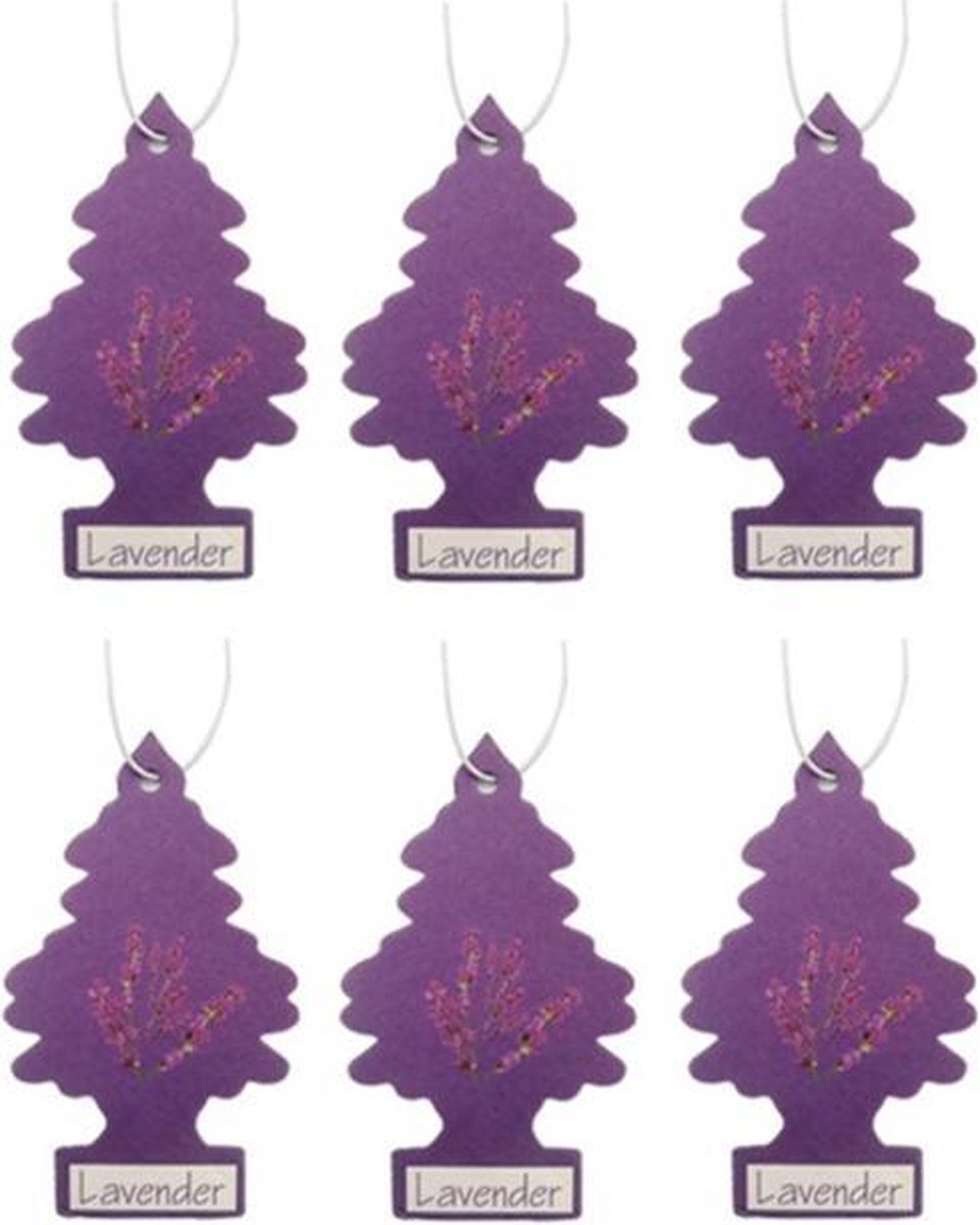 Perfume - Luchtverfrisser auto – Lavendel - 6 stuks Voordeelverpakking - Geurhanger - Geurverfrisser – Geurboom – Wonderboom - Luchtverfrisser Set