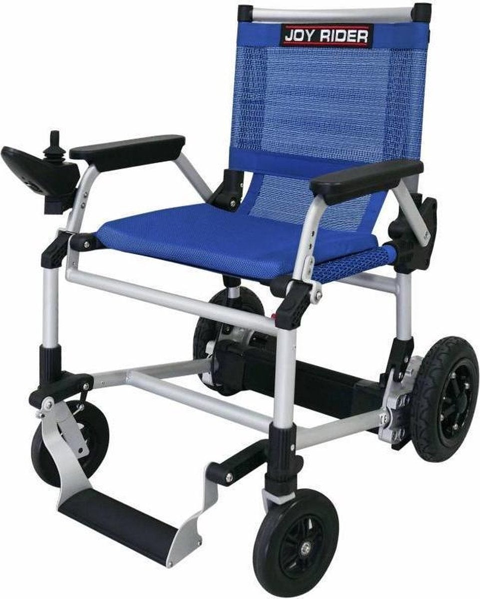 Lichtgewicht Opvouwbare Elektrische Rolstoel Joyrider Blauw Incl 2 x 8.7 Ah accu