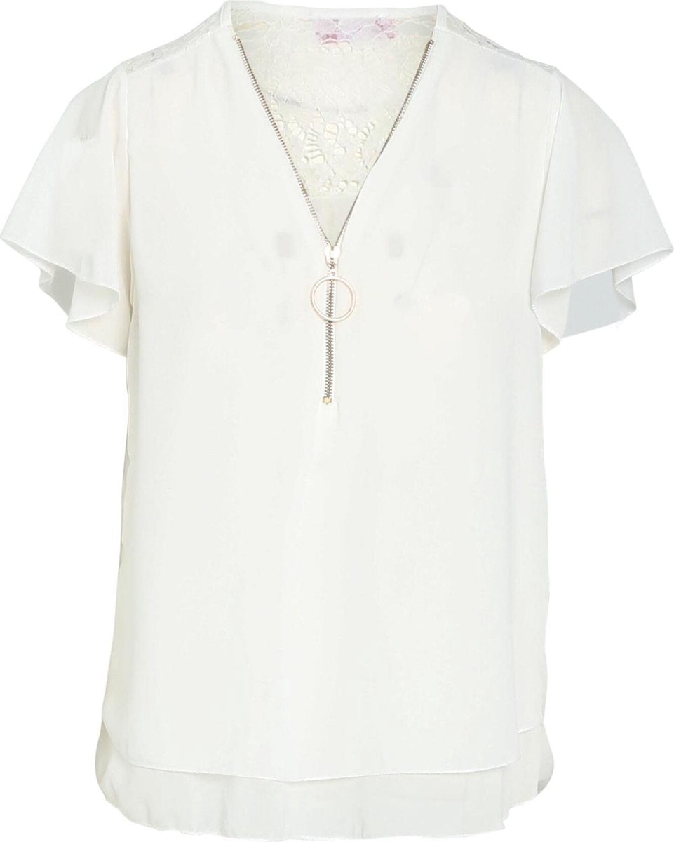 Cassis - Blouse met kant - Ecru