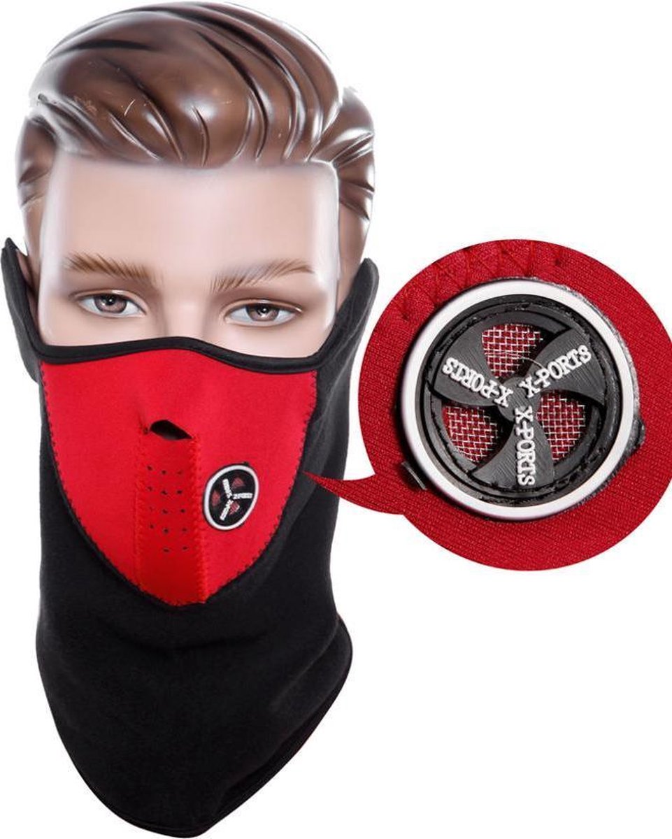 Igoods Skimasker Rood - Motormasker - Fietsmasker - Masker Met Ademfilters