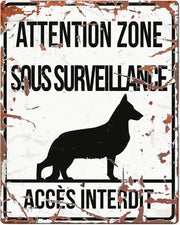 D&D Waakbord / Warning sign square german s. f Wit 20x25cm