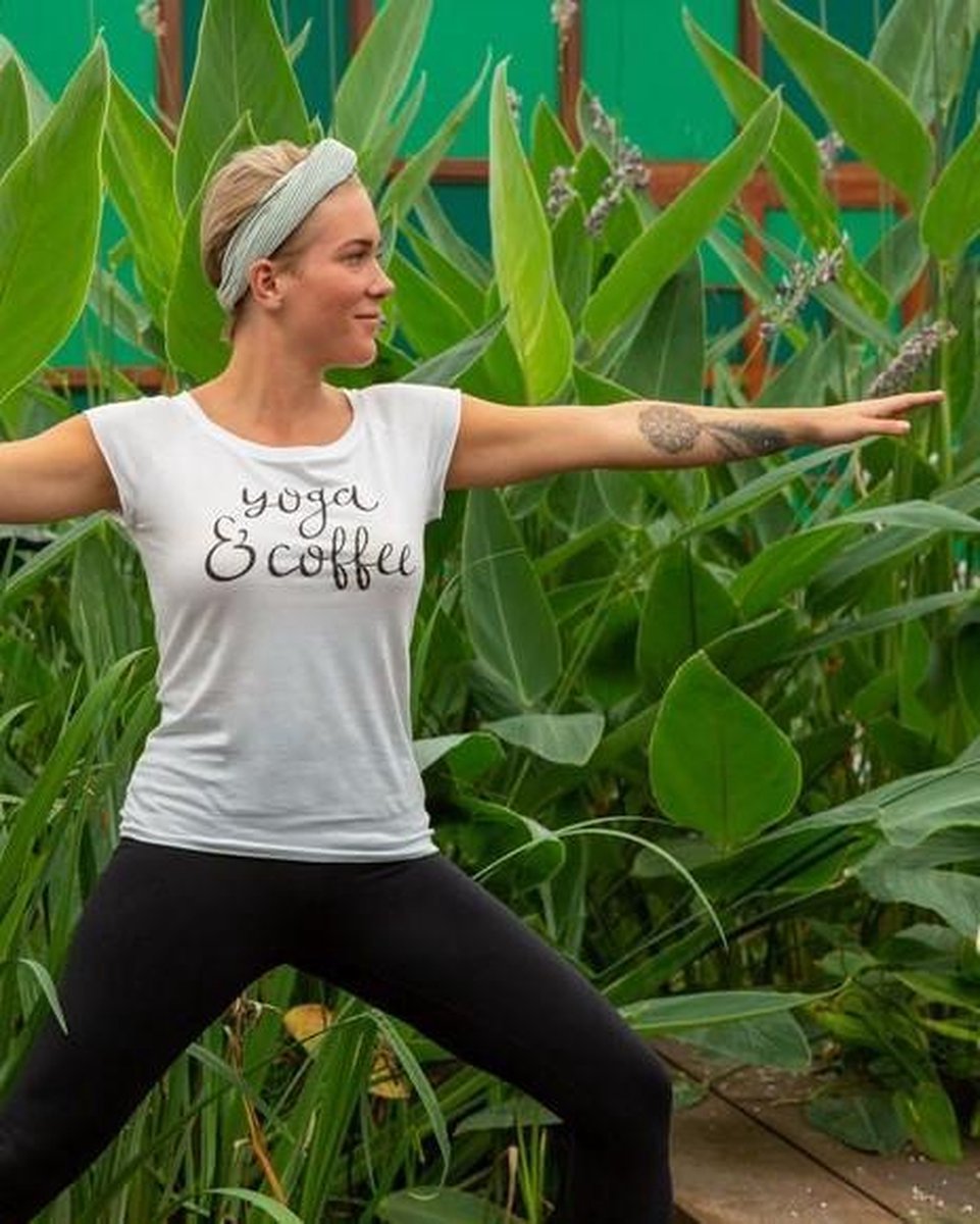 Yogashirt Dames Yoga & Coffee Bamboe - XL