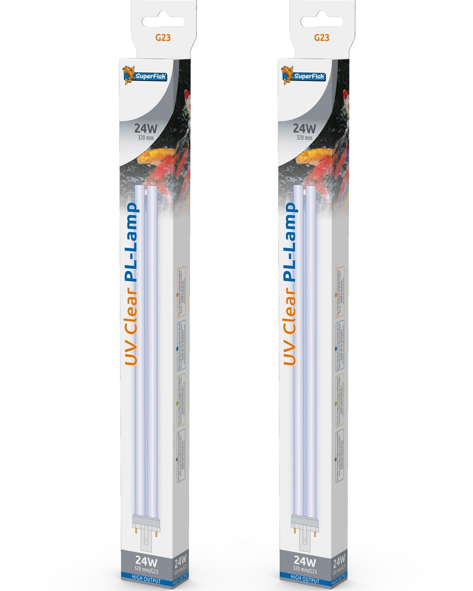 Superfish UV PL 24 watt vervangingslamp (G23) 2 stuks