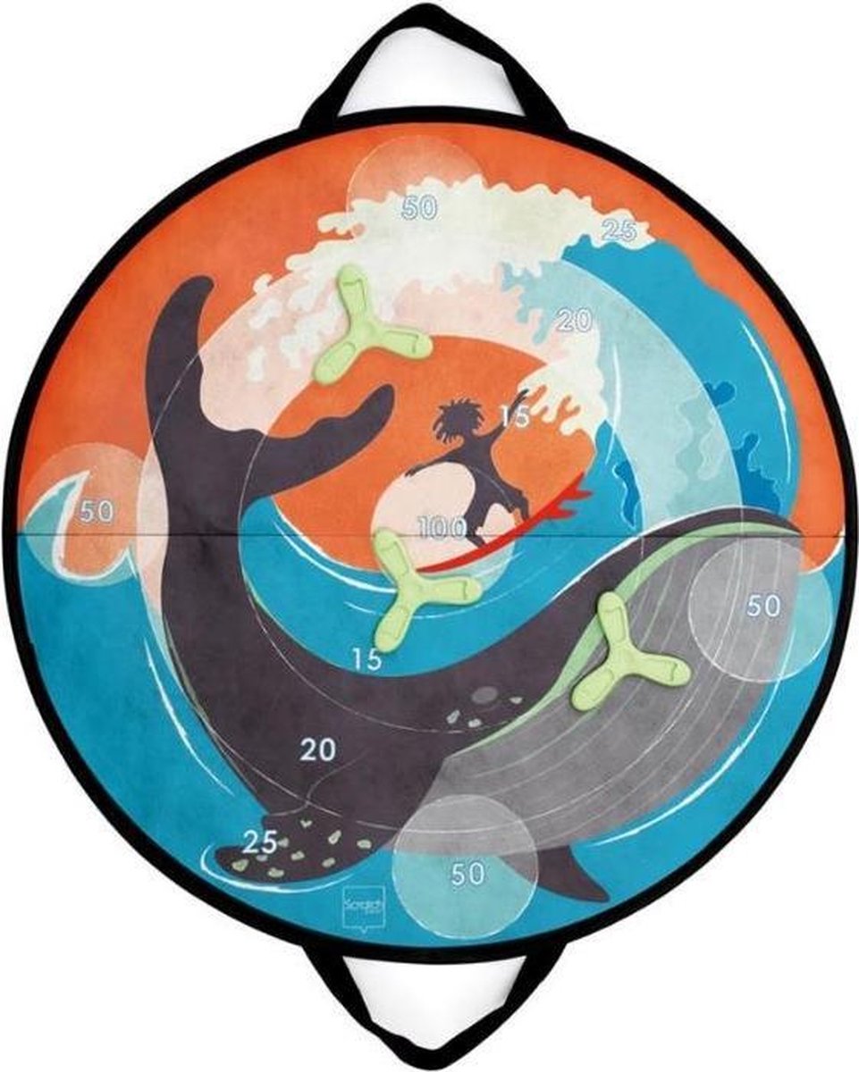 Scratch Werpspel Surf Magnetisch 60 Cm Siliconen Oranje 4-delig