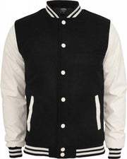 Urban Classics College jacket -4XL- Oldschool Zwart/Wit
