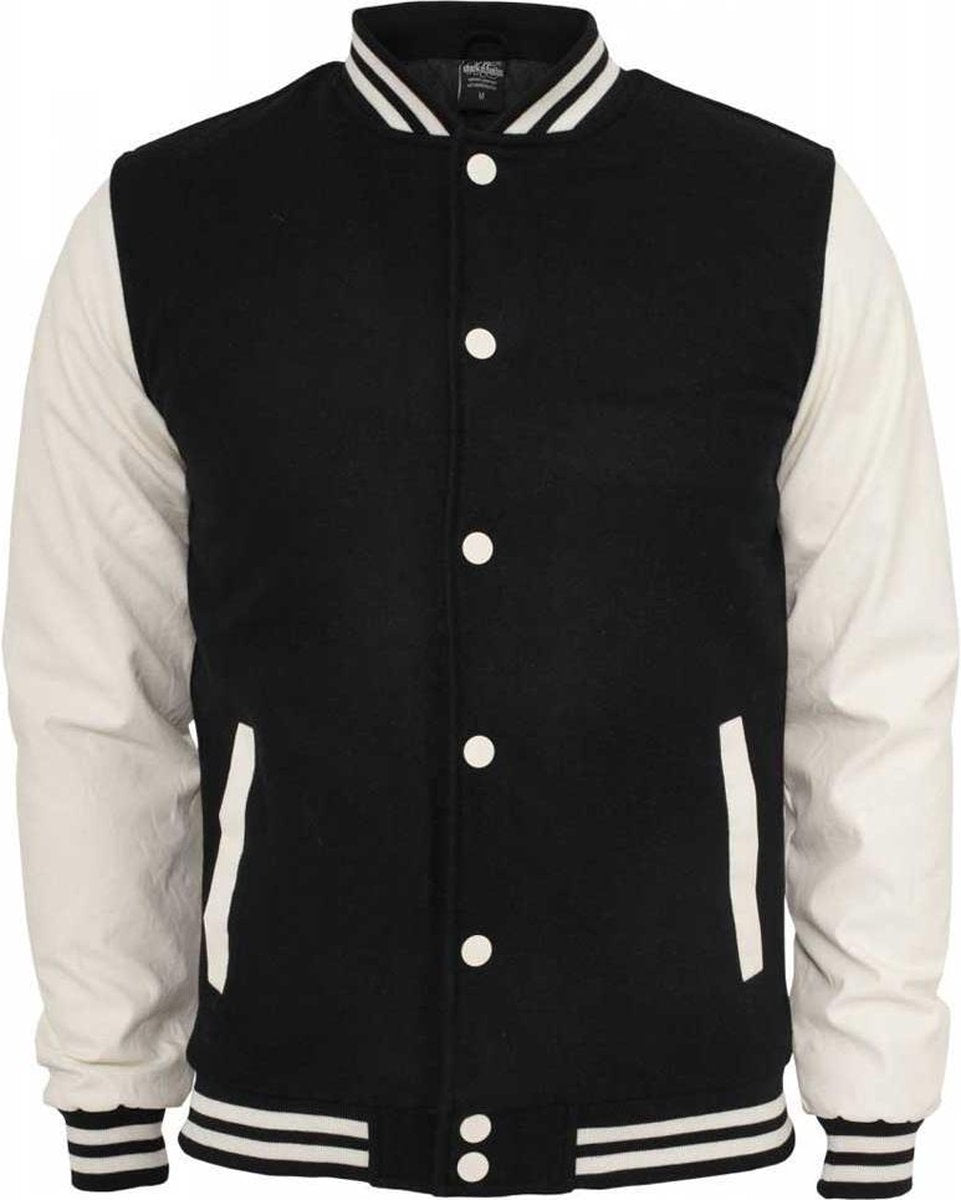 Urban Classics College jacket -4XL- Oldschool Zwart/Wit