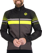 Rogelli Winterjack Hero Grijs/Zwart/Geel - Maat XL