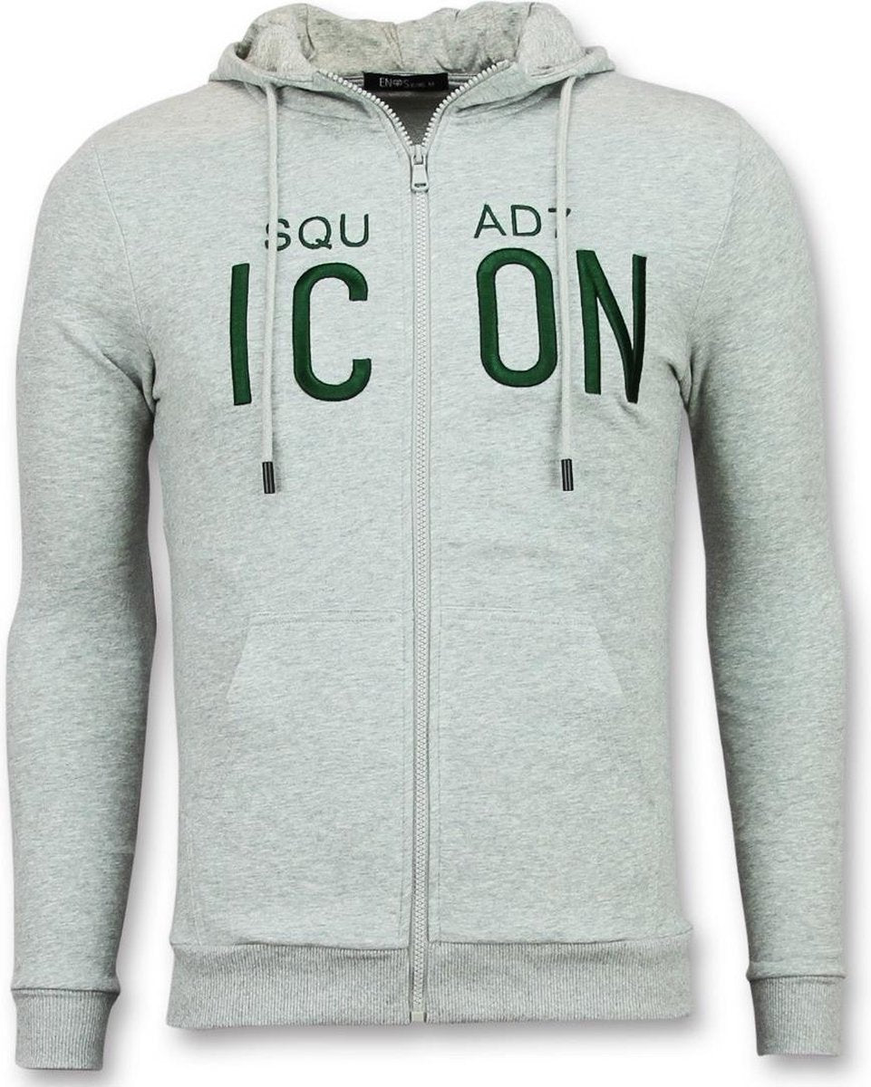 Enos Vest met Capuchon Mannen - ICONS Sweater Heren - Grijs - Maten: L